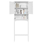 Étagère de rangement WC 3 niveaux, Gris/Espresso/Bleu marine/Blanc, Ouverte et armoire