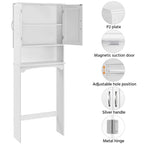Étagère de rangement WC 3 niveaux, Gris/Espresso/Bleu marine/Blanc, Ouverte et armoire