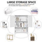 Étagère de rangement WC 3 niveaux, Gris/Espresso/Bleu marine/Blanc, Ouverte et armoire