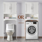 Étagère de rangement WC 3 niveaux, Gris/Espresso/Bleu marine/Blanc, Ouverte et armoire