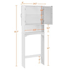 Étagère de rangement WC 3 niveaux, Gris/Espresso/Bleu marine/Blanc, Ouverte et armoire