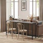 Table console de canapé, blanc / noir / gris, industrielle, 180 cm, étagère ouverte