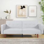 Canapé-lit futon en similicuir gris / marron / noir, réglable, 2 places