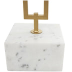 Table d'appoint ronde en marbre blanc avec pied en métal doré, simple